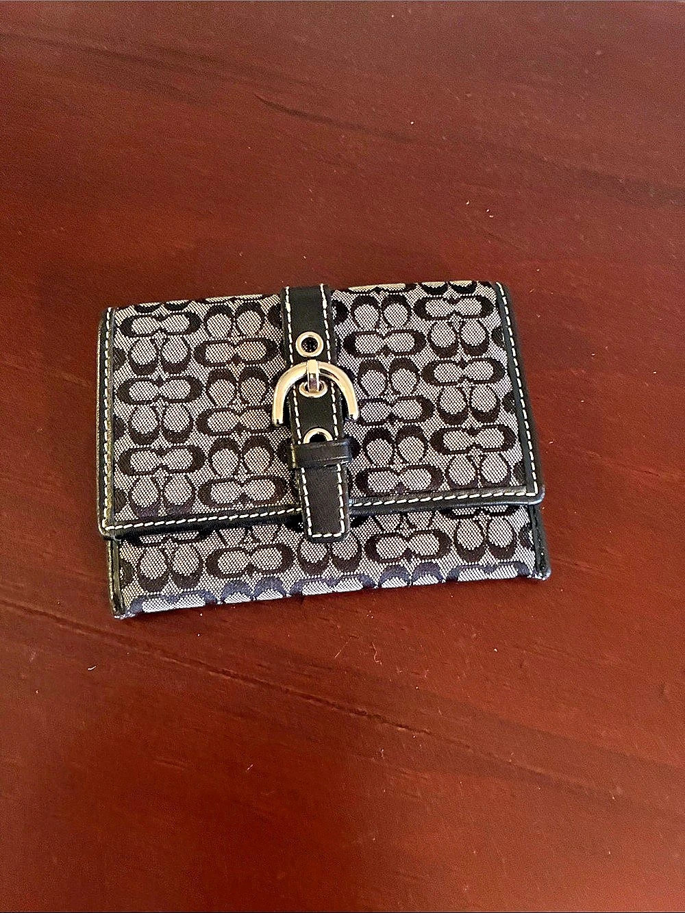Coach Soho Signature Buckle Small vintage black Wallet change purse ID card y2k